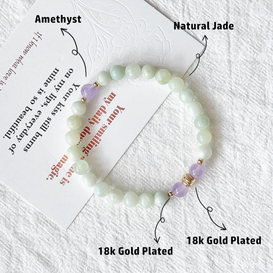 Amethyst,Natural Jade Bracelet