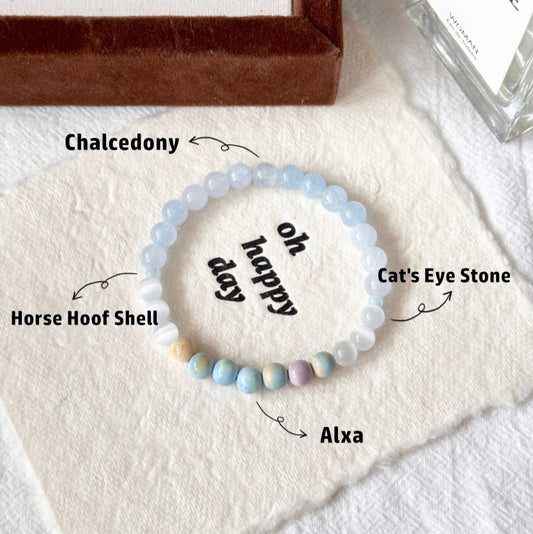 Alxa,Chalcedony,Blue Stone Bracelet