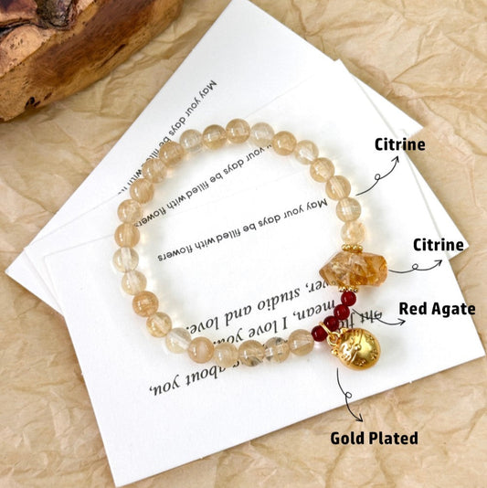 Citrine,Agate Wealth Attract Bracelet