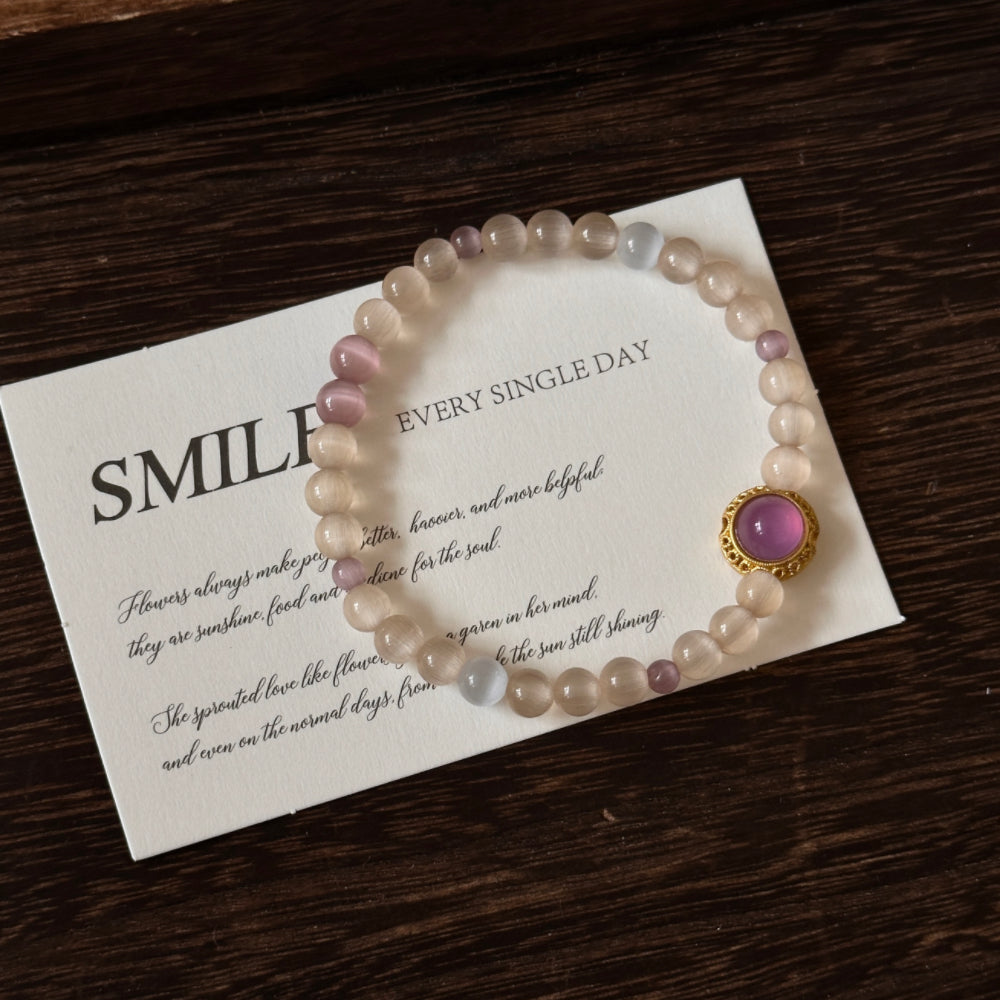 Purple Cat's Eye Stone Bracelet