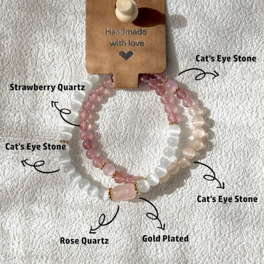 Rose Quartz Crystal Love Bracelet