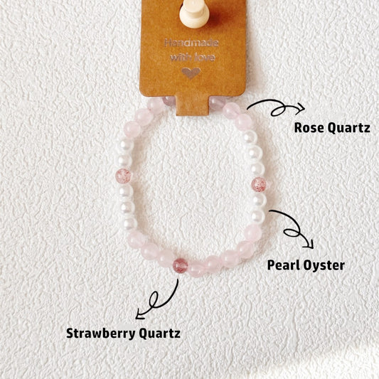 Rose Quartz,Pearl,Love Spell Bracelet