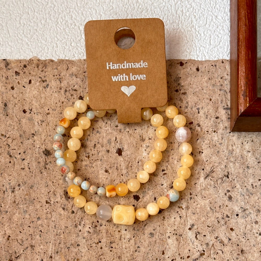 Jade,Agate,Amber Bead Bracelet