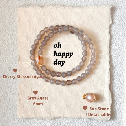 Agate,Sunstone,Crystal Bracelet