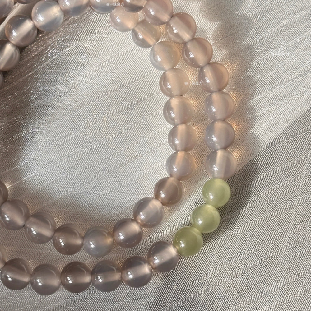Grey Agate,Jade Bead Bracelet
