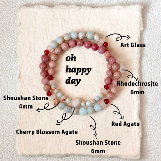 Rhodonite,Red Agate Bracelet