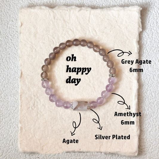 Moonstone,Amethyst Wisdom Bracelet