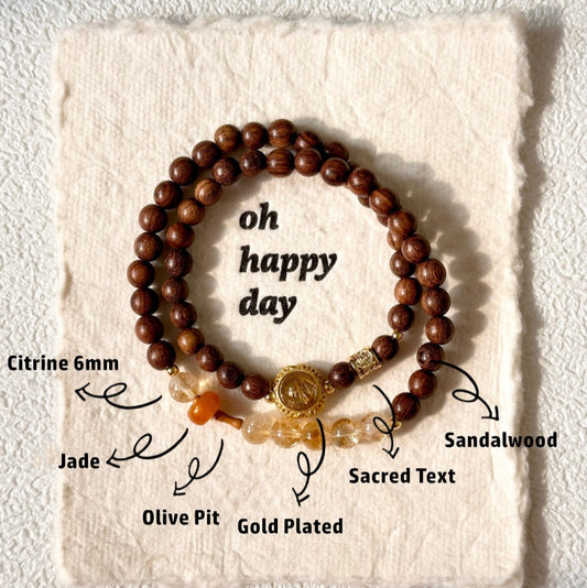 Citrine,Sandalwood Bracelet