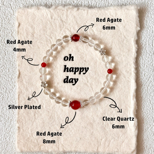 Clear Quartz,Agate,Crystal Bracelet