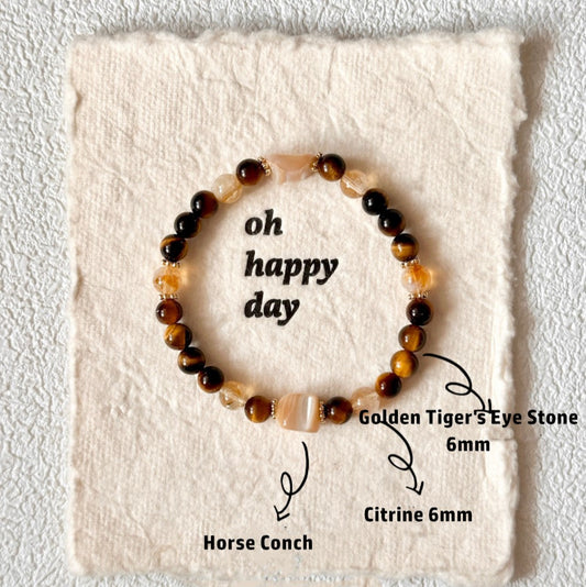 Citrine,Horse Hoof Shell Bracelet