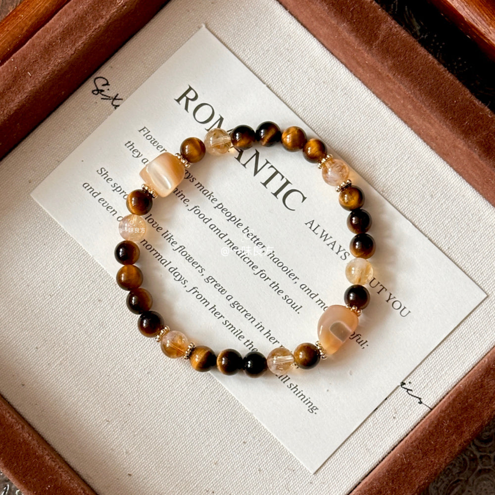 Citrine,Horse Hoof Shell Bracelet