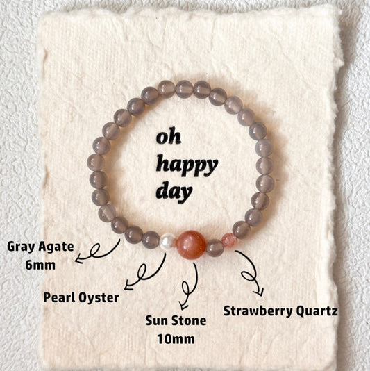 Agate,Sunstone,Pearl,Quartz Bracelet