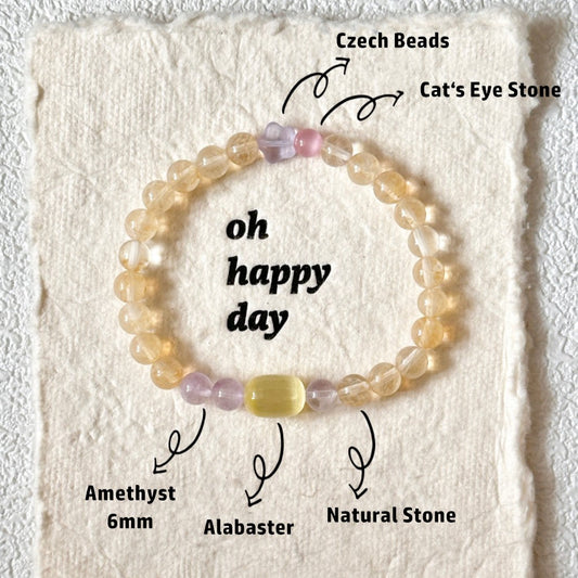 Citrine Amethyst Crystal Bracelet