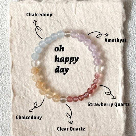 Amethyst,Citrine,Rose Quartz Bracelet