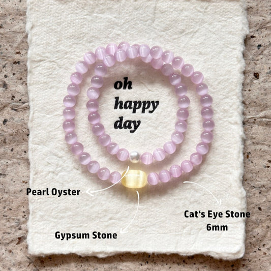 Alabaster,Purple Handmade Bracelet