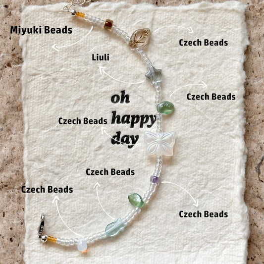 FLOWER GARDEN Czech Beads Bracelet