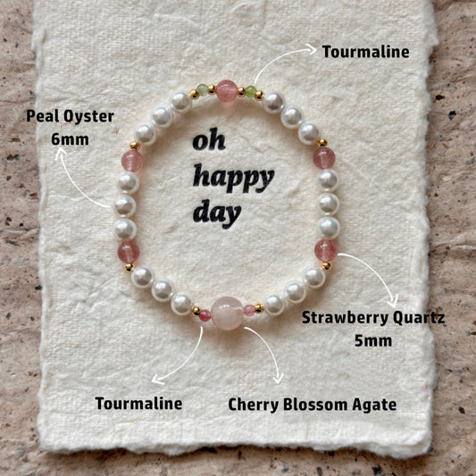 Pearl,Tourmaline,Agate Crystal Bracelet