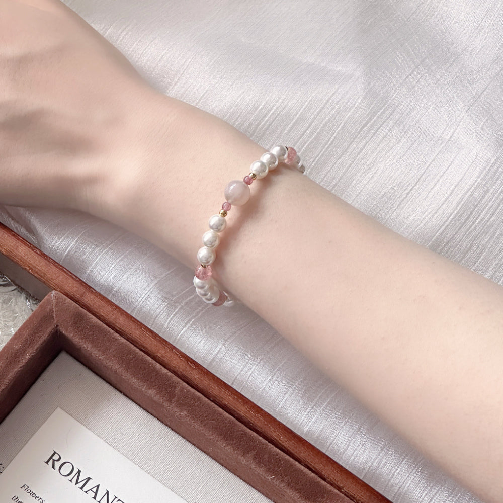 Pearl,Tourmaline,Agate Crystal Bracelet