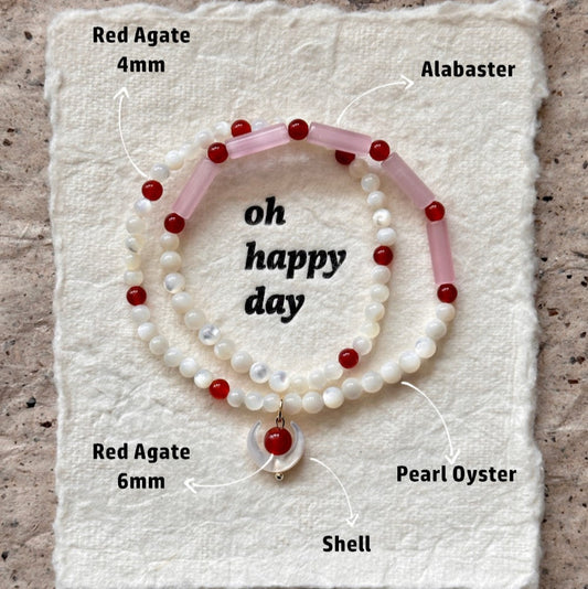 Agate Pearl Polka Dot Design Bracelet