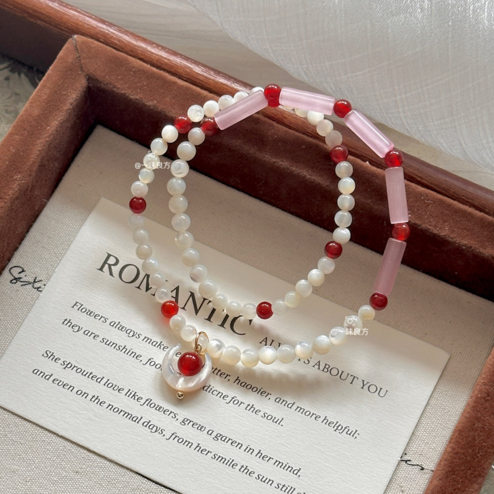 Agate Pearl Polka Dot Design Bracelet