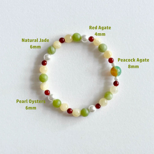 Natural Jade,Pearl,Agate Bracelet