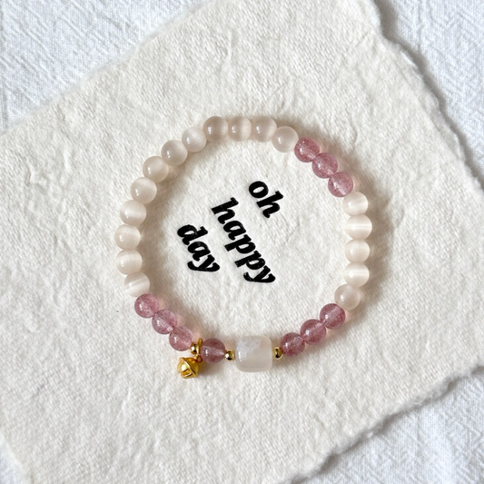 Pink Quartz Agate Bracelet