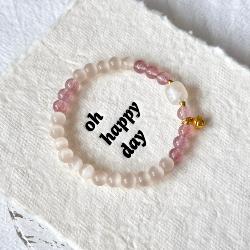 Pink Quartz Agate Bracelet