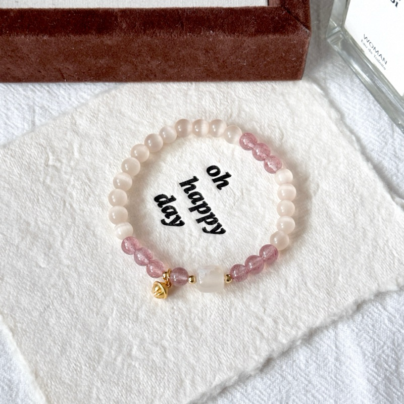 Pink Quartz Agate Bracelet