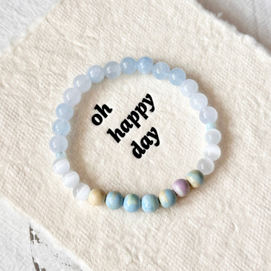 Alxa,Chalcedony,Blue Stone Bracelet