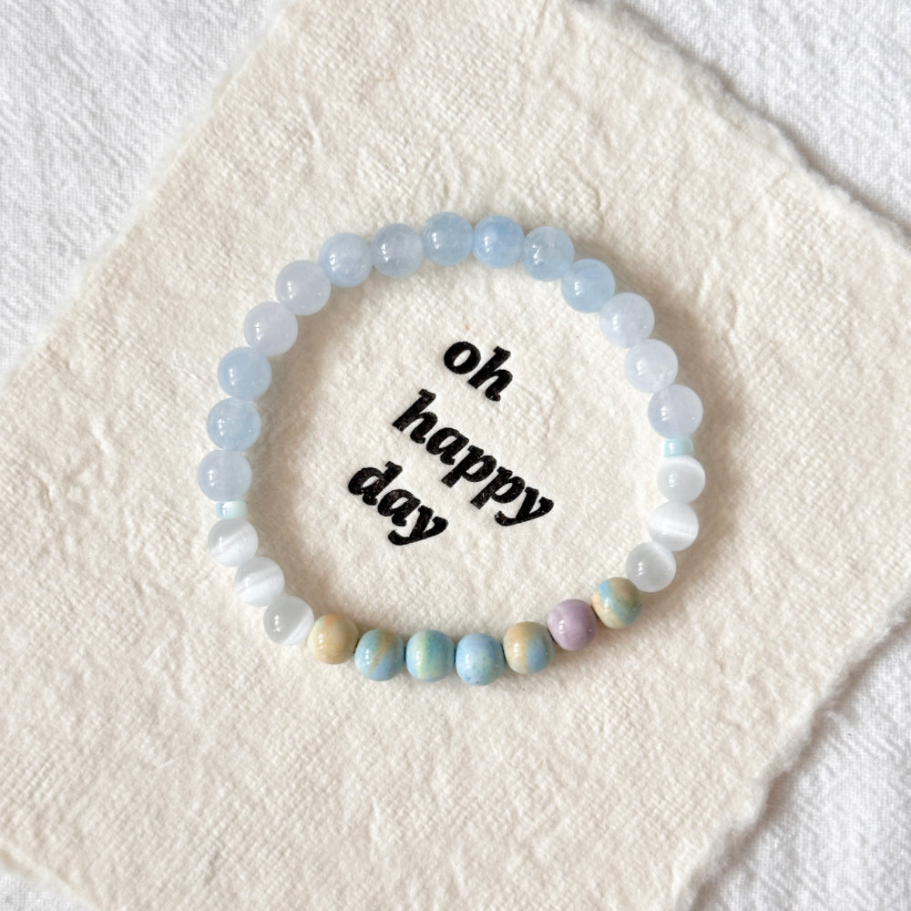 Alxa,Chalcedony,Blue Stone Bracelet