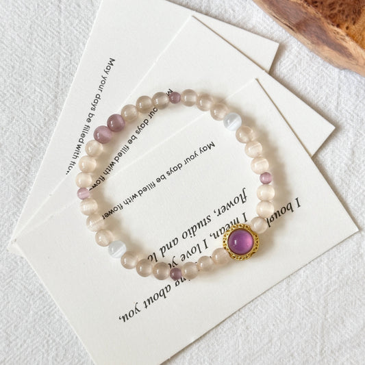 Purple Cat's Eye Stone Bracelet
