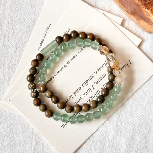 Sandalwood,Citrine,Crystal Bracelet
