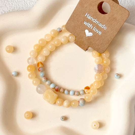 Jade,Agate,Amber Bead Bracelet