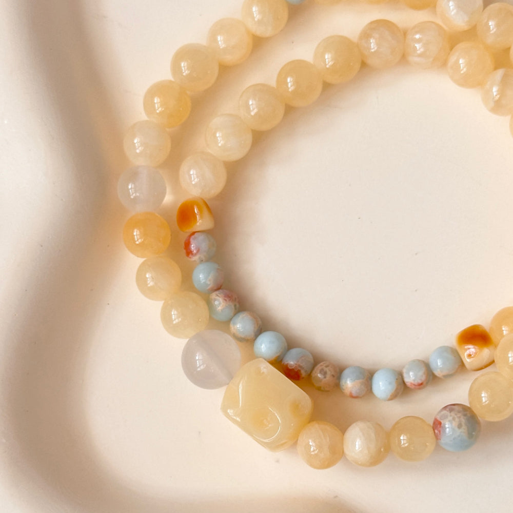 Jade,Agate,Amber Bead Bracelet