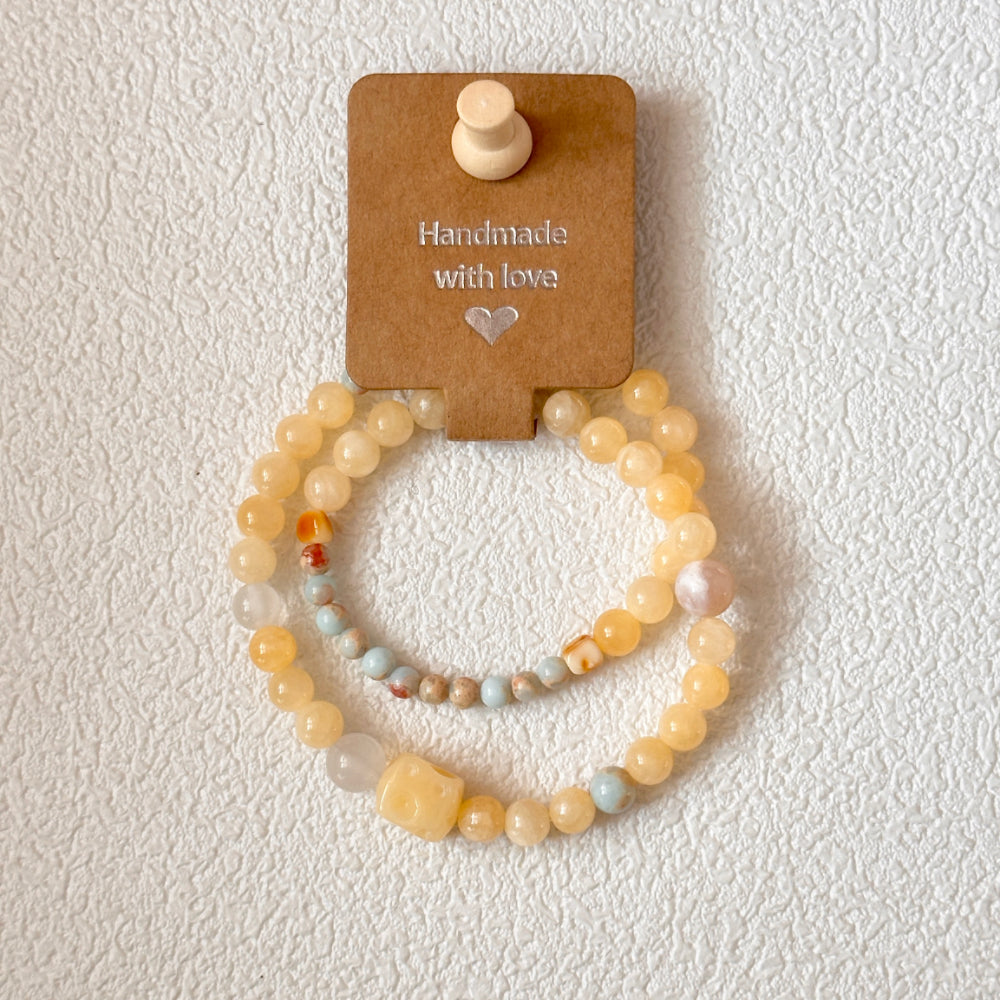 Jade,Agate,Amber Bead Bracelet