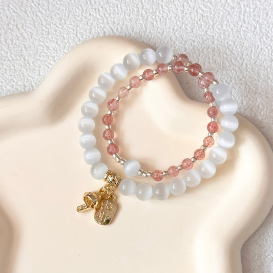 Strawberry Quartz,Crystal Bracelet