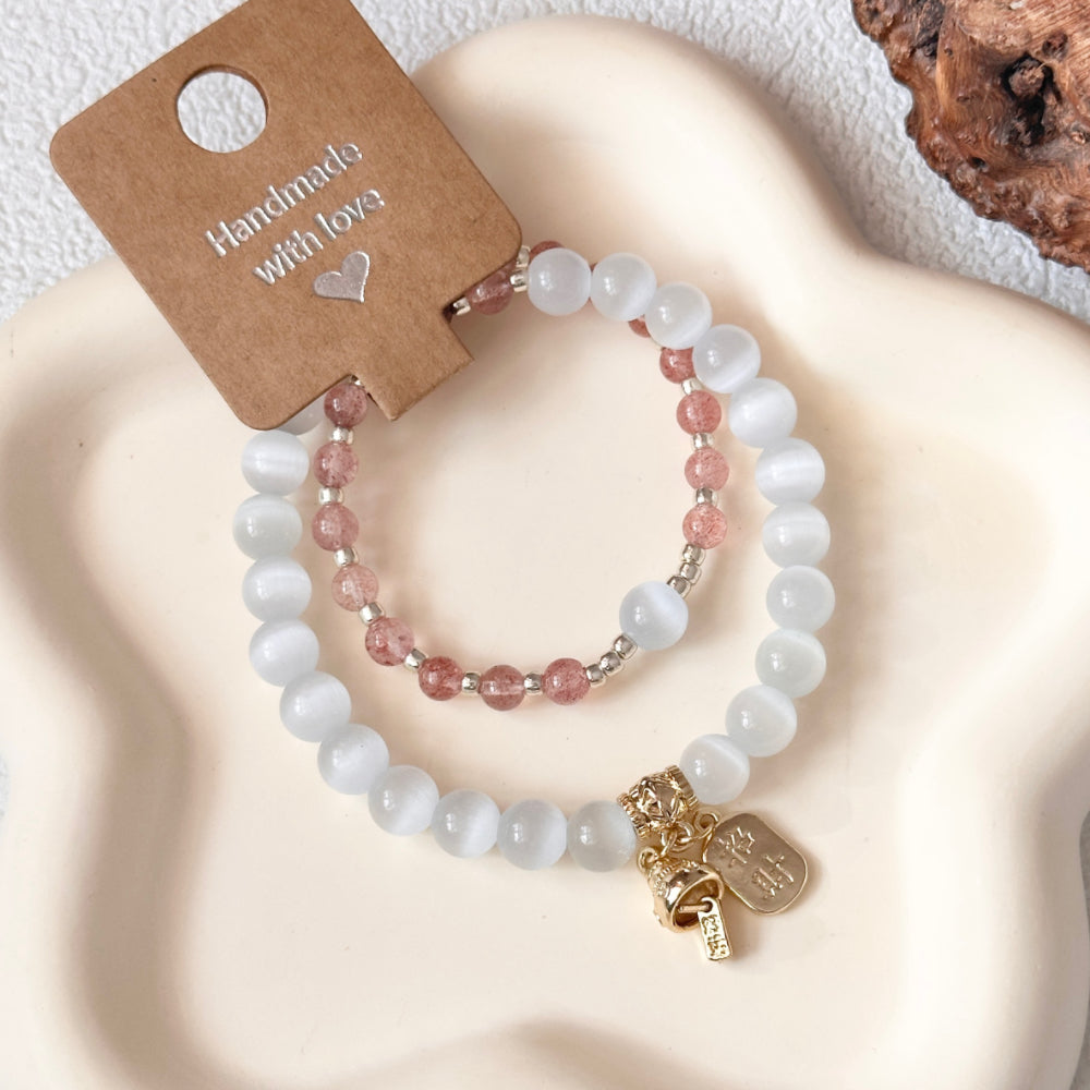 Strawberry Quartz,Crystal Bracelet
