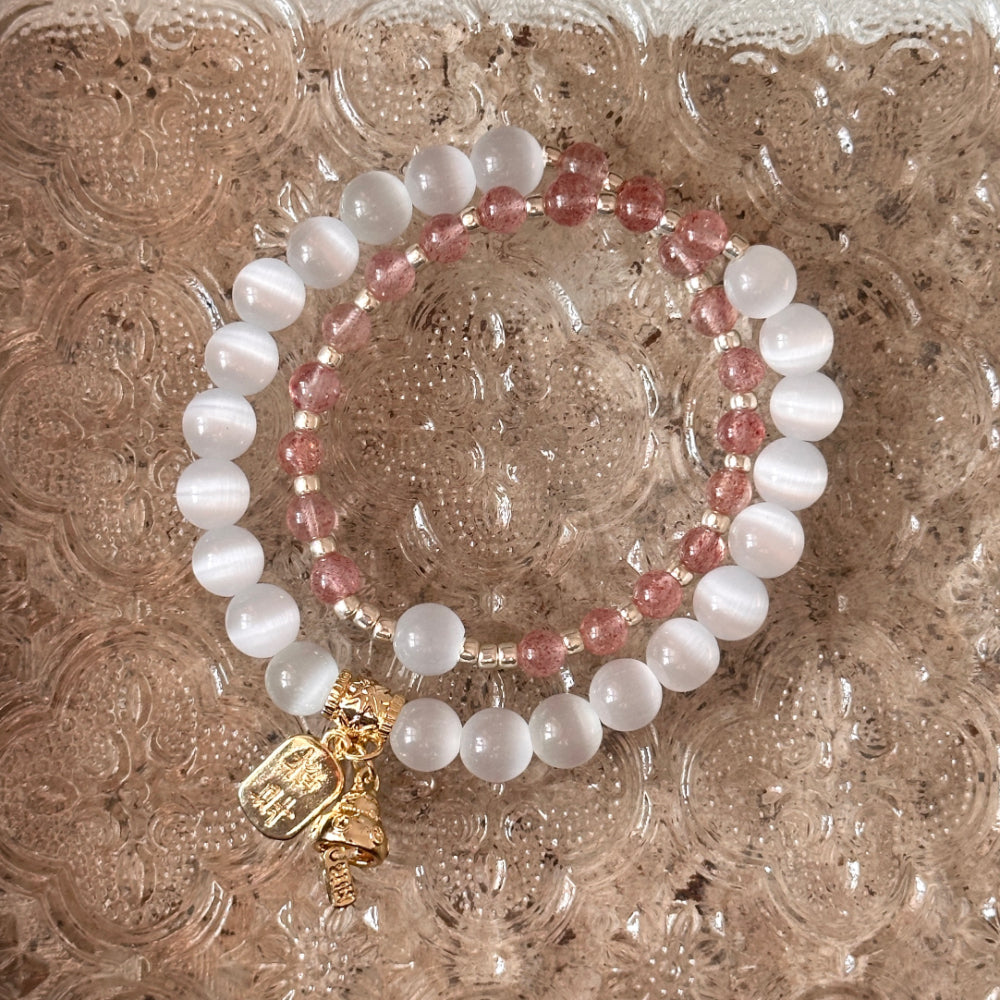 Strawberry Quartz,Crystal Bracelet