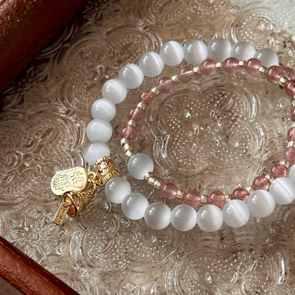 Strawberry Quartz,Crystal Bracelet