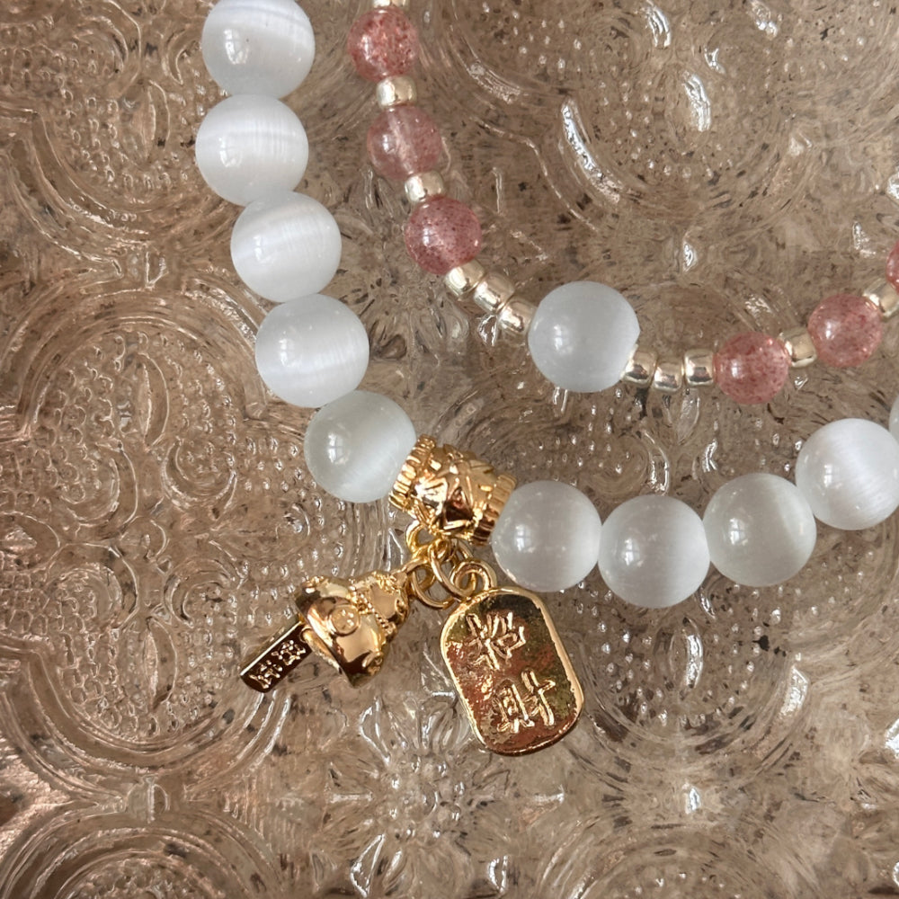 Strawberry Quartz,Crystal Bracelet