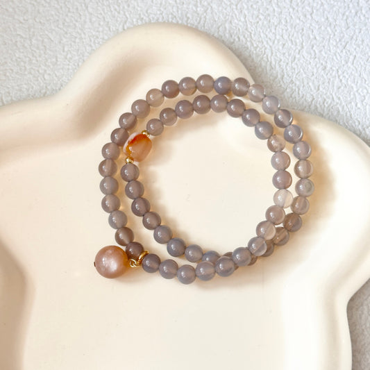 Agate,Sunstone,Crystal Bracelet
