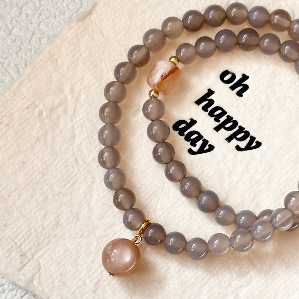 Agate,Sunstone,Crystal Bracelet