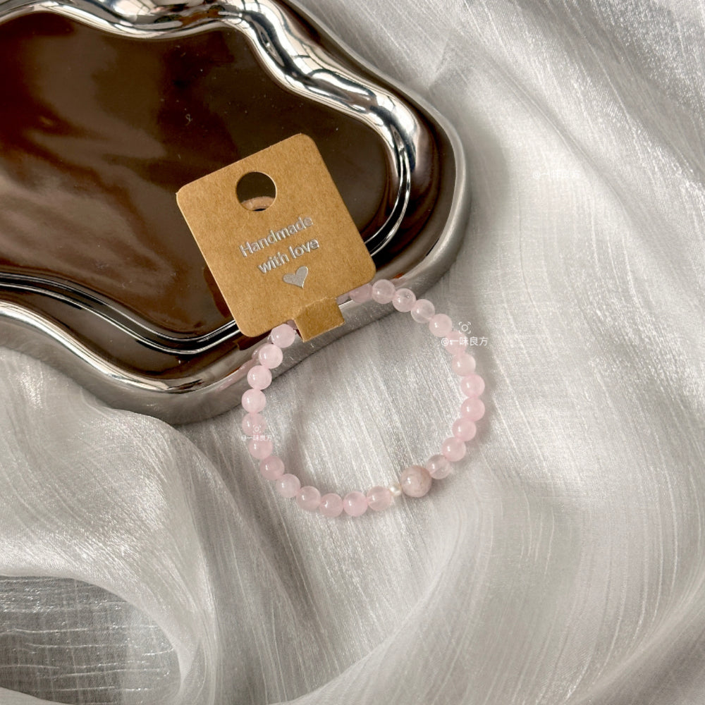 Agate,Rose Quartz,Pearl Love Bracelet