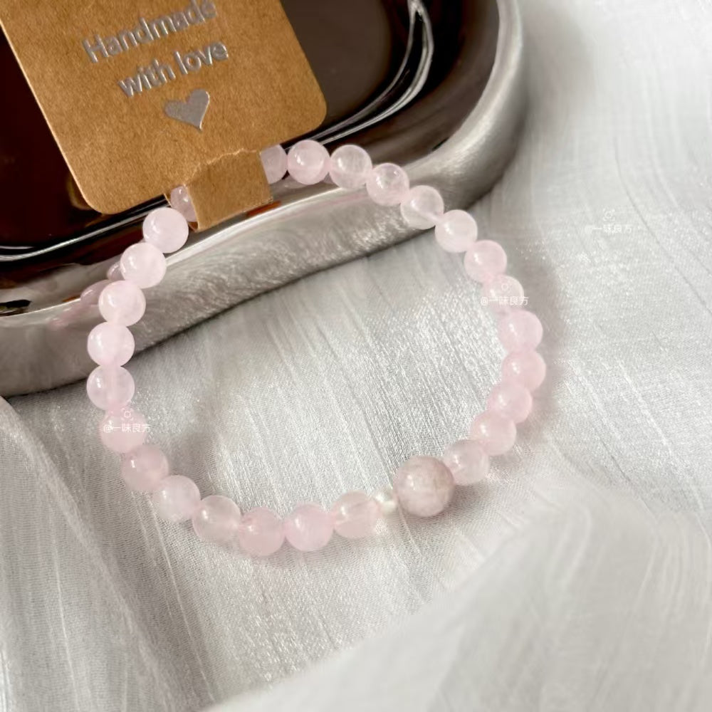 Agate,Rose Quartz,Pearl Love Bracelet