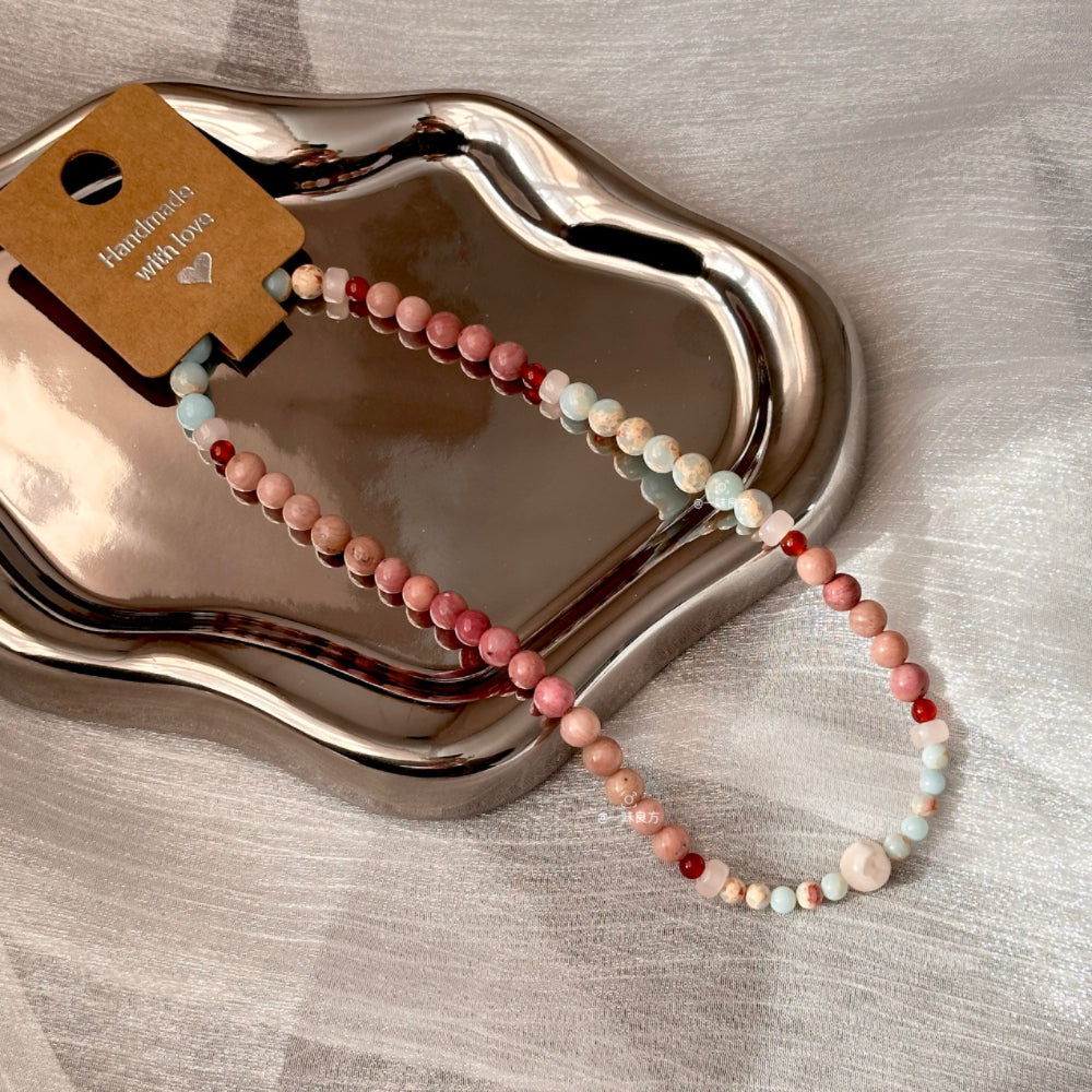 Rhodonite,Red Agate Bracelet