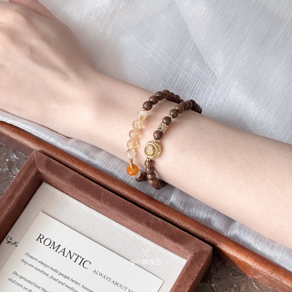 Citrine,Sandalwood Bracelet