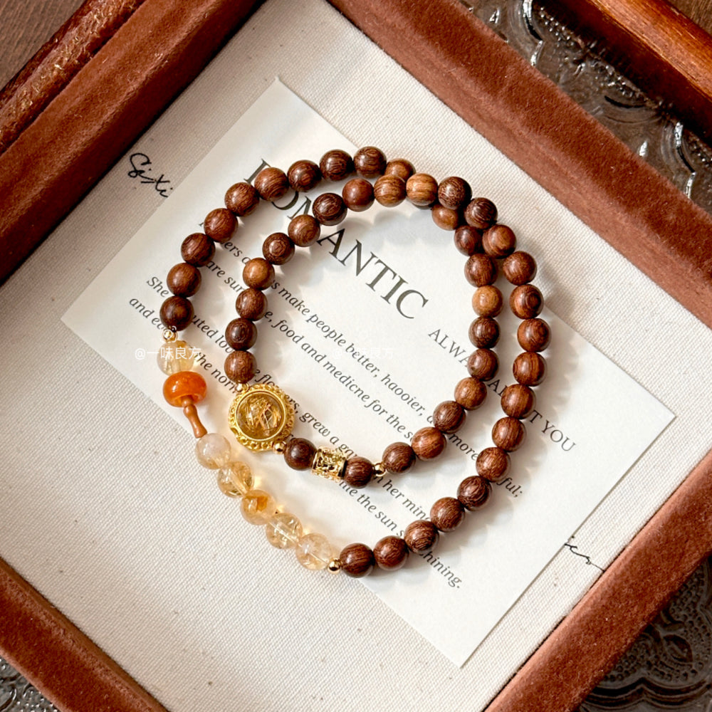 Citrine,Sandalwood Bracelet