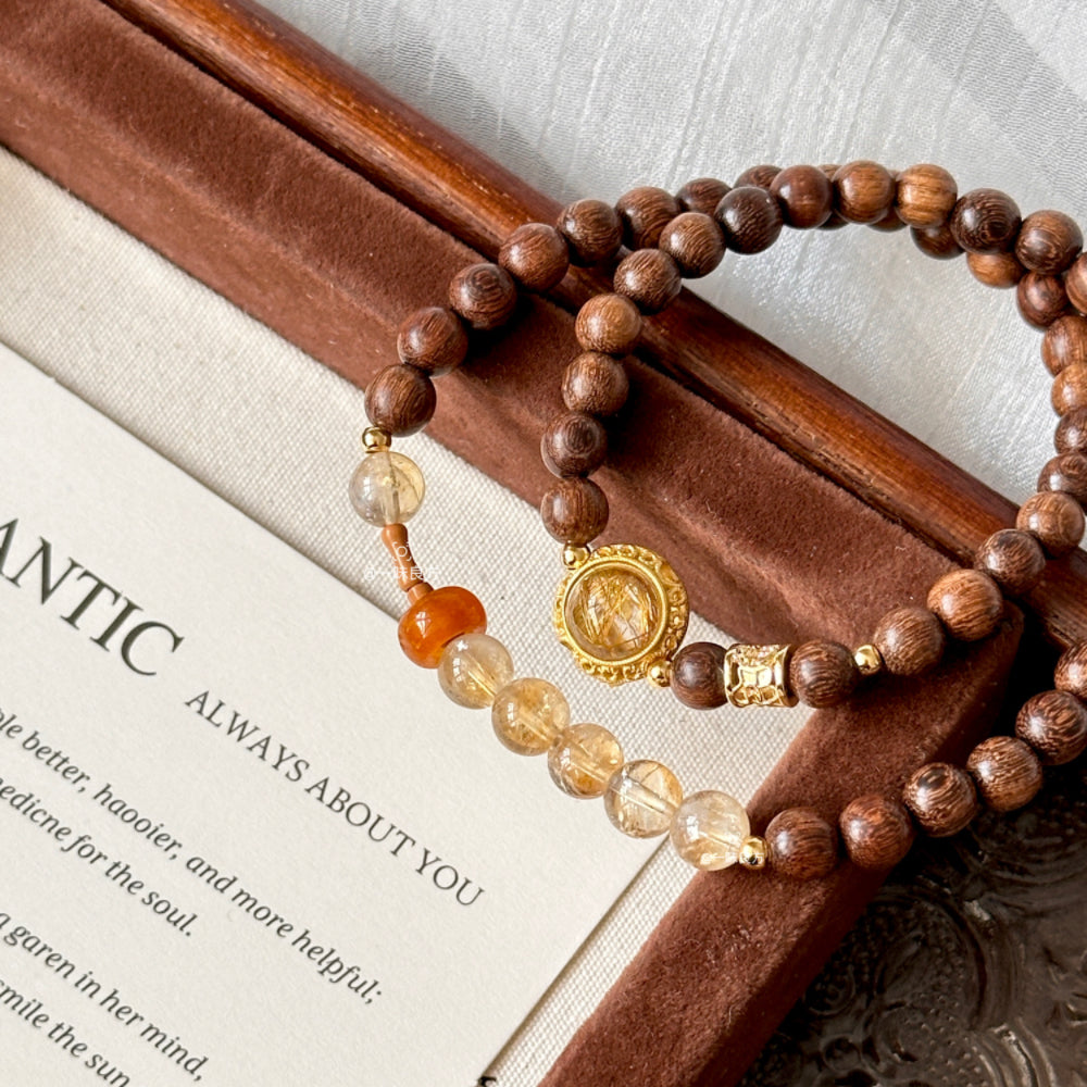 Citrine,Sandalwood Bracelet