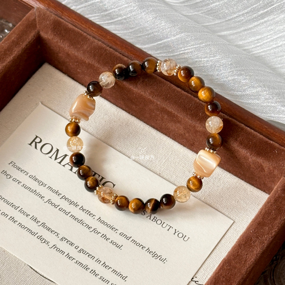 Citrine,Horse Hoof Shell Bracelet