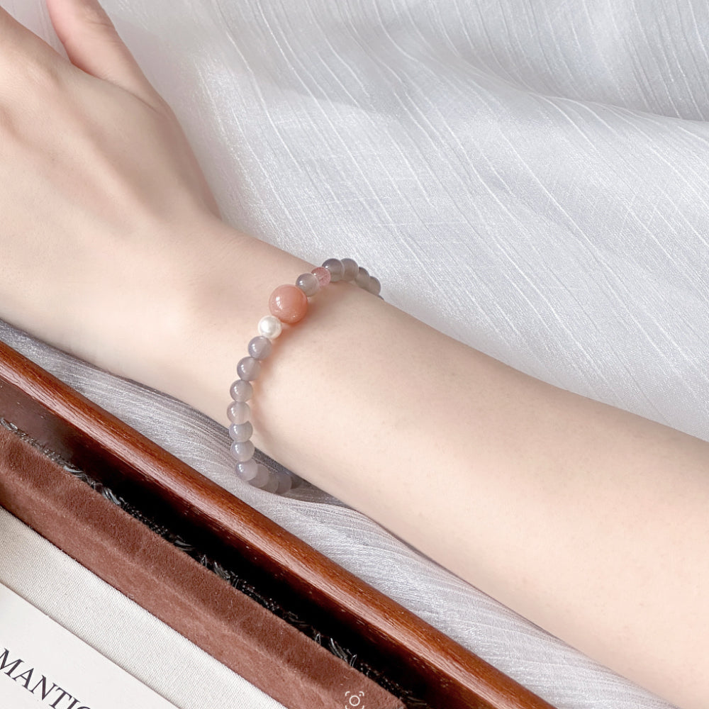 Agate,Sunstone,Pearl,Quartz Bracelet